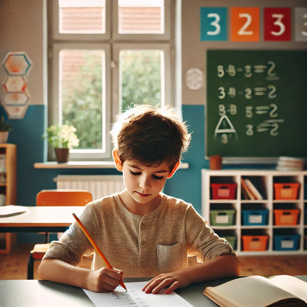 Kids solving math problems